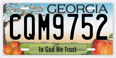 GA license plate CQM9752