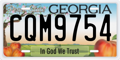 GA license plate CQM9754