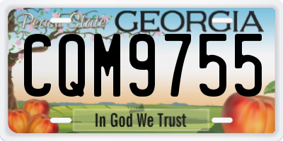 GA license plate CQM9755