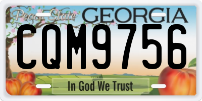 GA license plate CQM9756