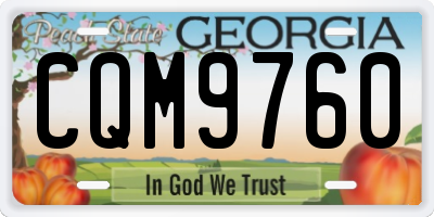 GA license plate CQM9760