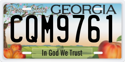 GA license plate CQM9761