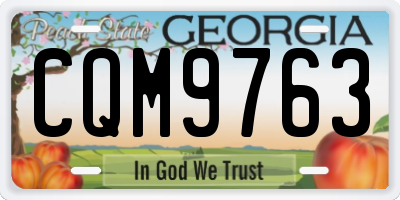 GA license plate CQM9763