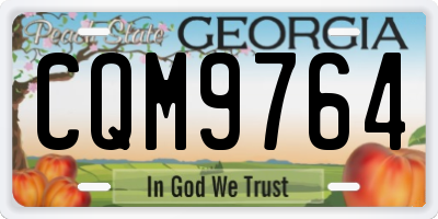 GA license plate CQM9764