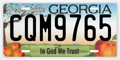 GA license plate CQM9765