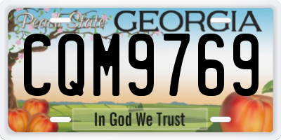 GA license plate CQM9769