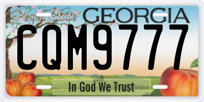 GA license plate CQM9777