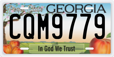 GA license plate CQM9779