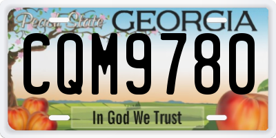 GA license plate CQM9780