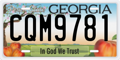 GA license plate CQM9781