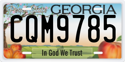GA license plate CQM9785