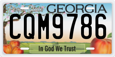 GA license plate CQM9786