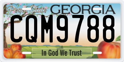 GA license plate CQM9788