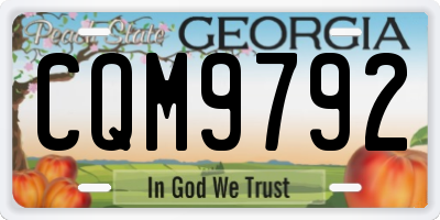 GA license plate CQM9792