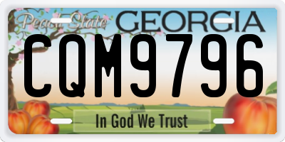 GA license plate CQM9796
