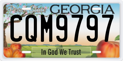GA license plate CQM9797