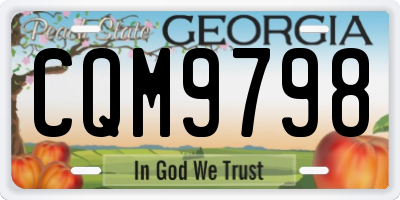 GA license plate CQM9798