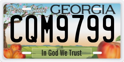 GA license plate CQM9799