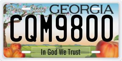 GA license plate CQM9800