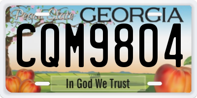 GA license plate CQM9804