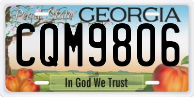 GA license plate CQM9806