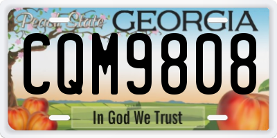 GA license plate CQM9808