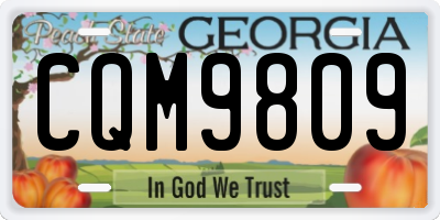 GA license plate CQM9809