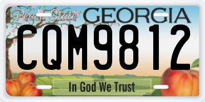 GA license plate CQM9812