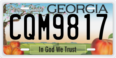 GA license plate CQM9817