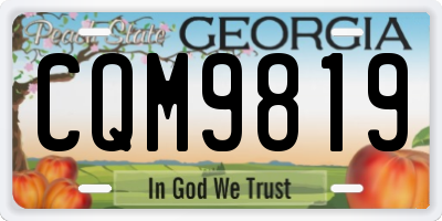 GA license plate CQM9819