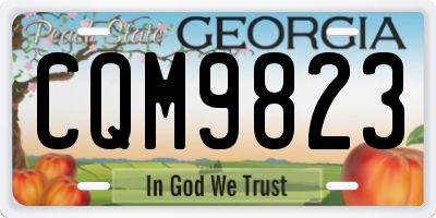 GA license plate CQM9823