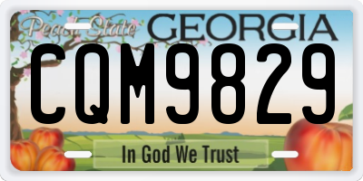 GA license plate CQM9829