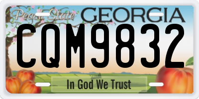 GA license plate CQM9832
