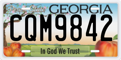 GA license plate CQM9842