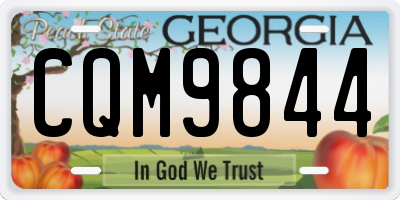 GA license plate CQM9844