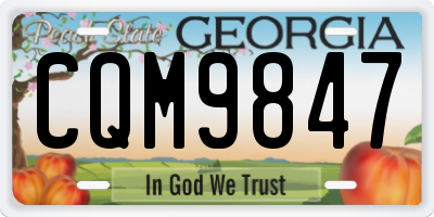 GA license plate CQM9847