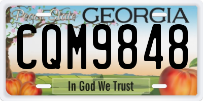 GA license plate CQM9848