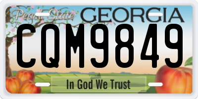 GA license plate CQM9849