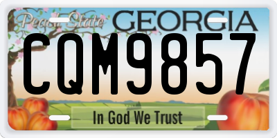 GA license plate CQM9857