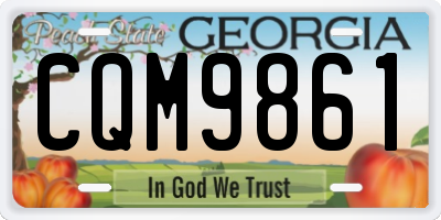 GA license plate CQM9861