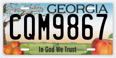 GA license plate CQM9867