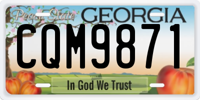 GA license plate CQM9871