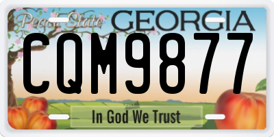 GA license plate CQM9877