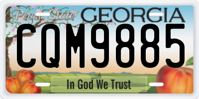 GA license plate CQM9885