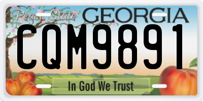 GA license plate CQM9891