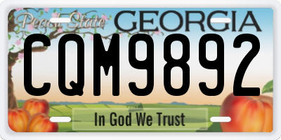 GA license plate CQM9892