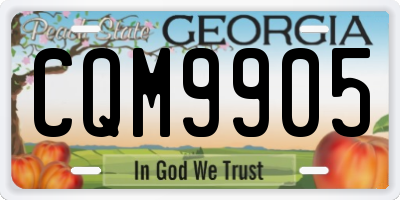 GA license plate CQM9905