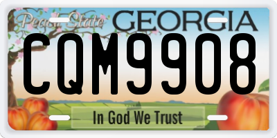 GA license plate CQM9908
