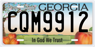 GA license plate CQM9912