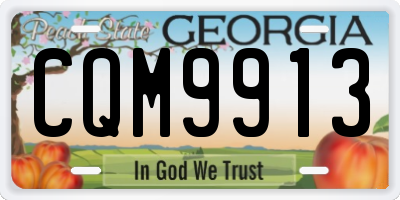 GA license plate CQM9913